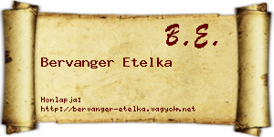 Bervanger Etelka névjegykártya