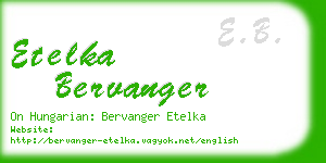 etelka bervanger business card